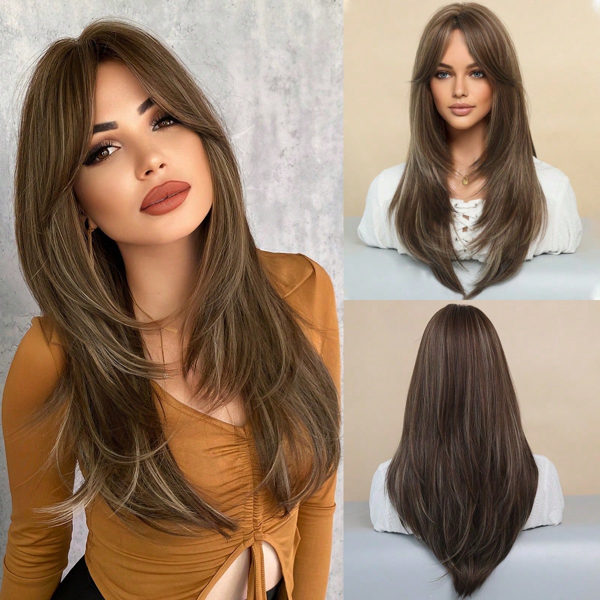 Peruca Longa Feminina Corte V