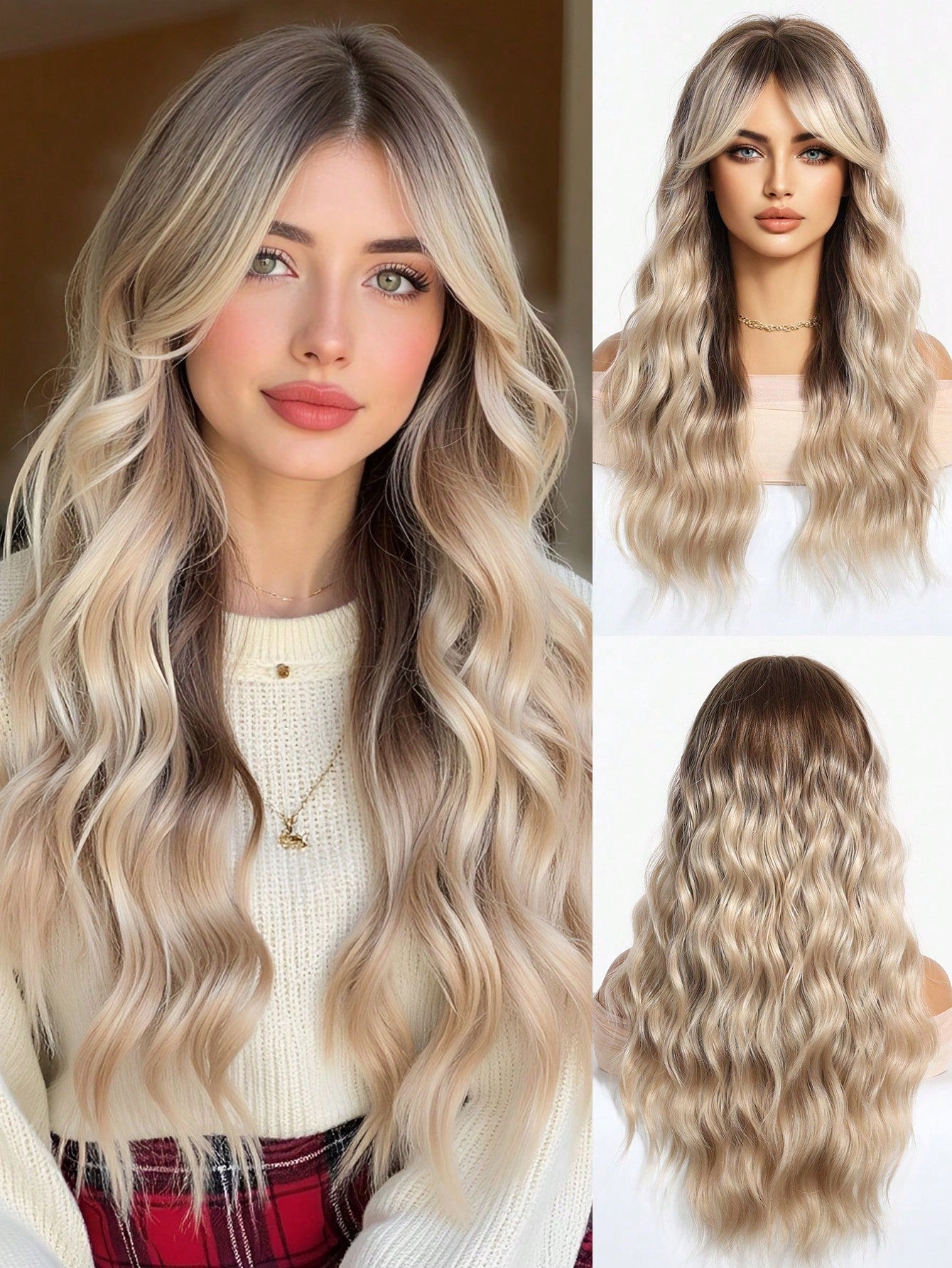 Peruca Feminina Cabelo Longo Ondulado 
