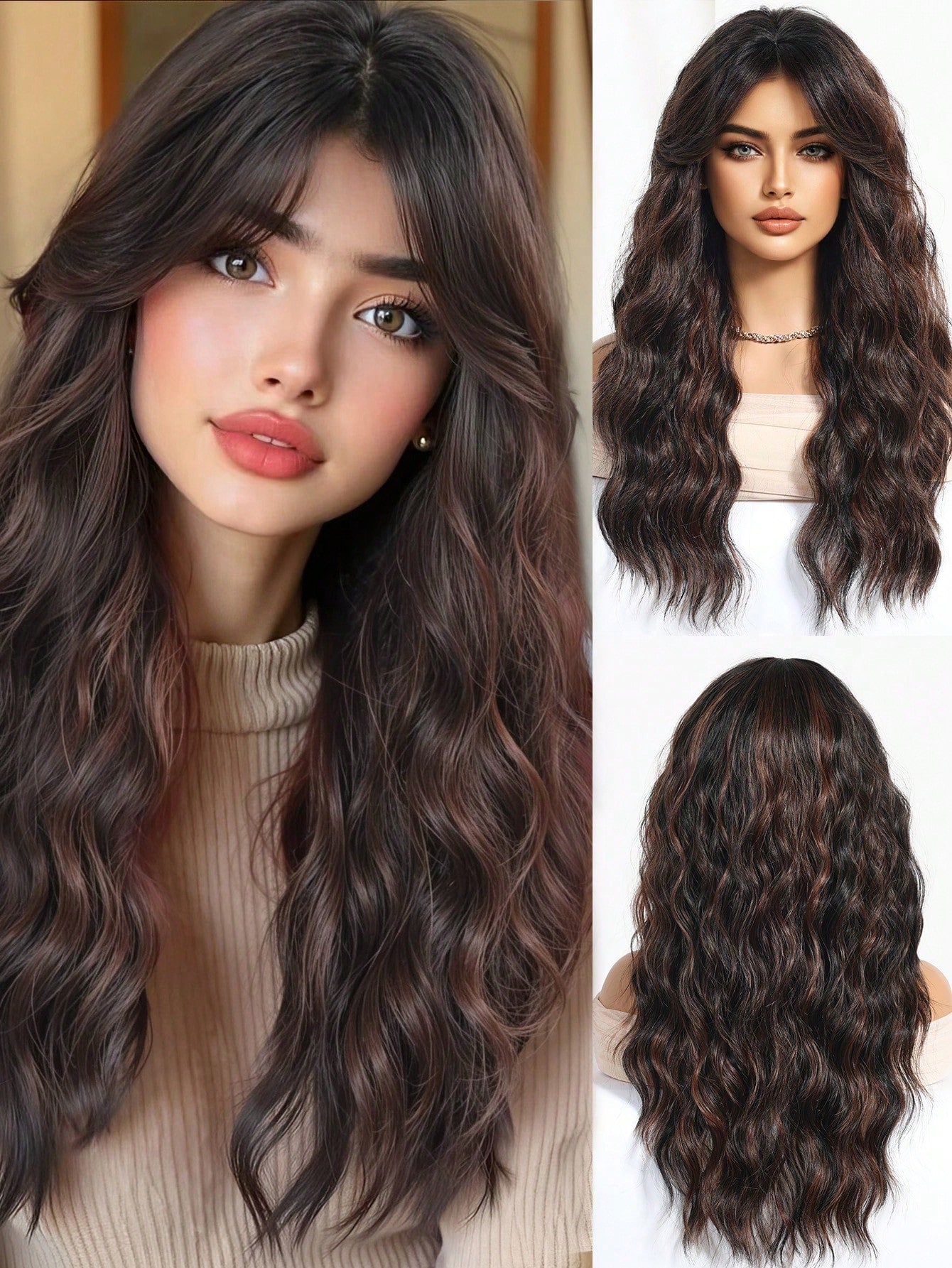 Peruca Feminina Cabelo Longo Ondulado 