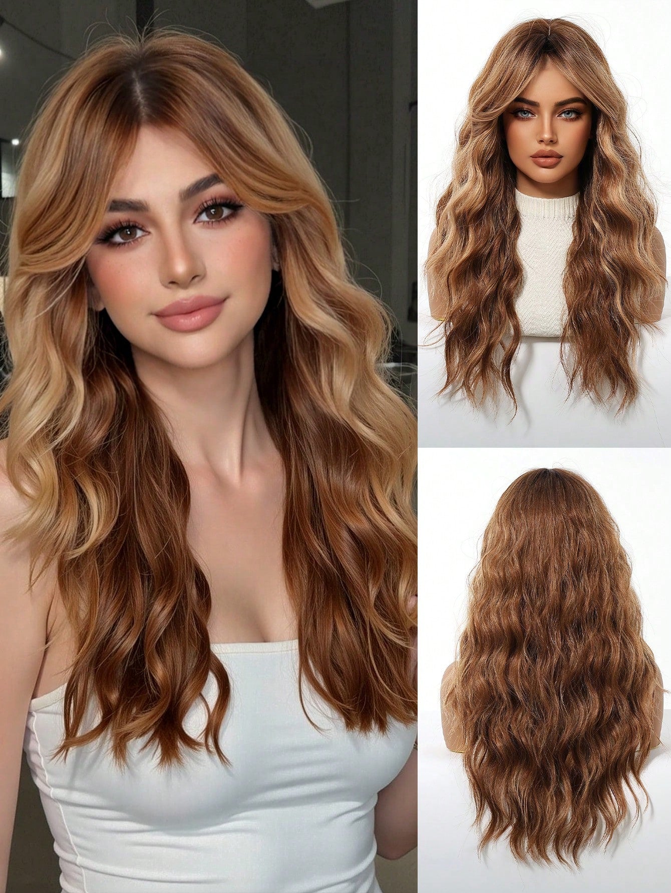 Peruca Feminina Cabelo Longo Ondulado 