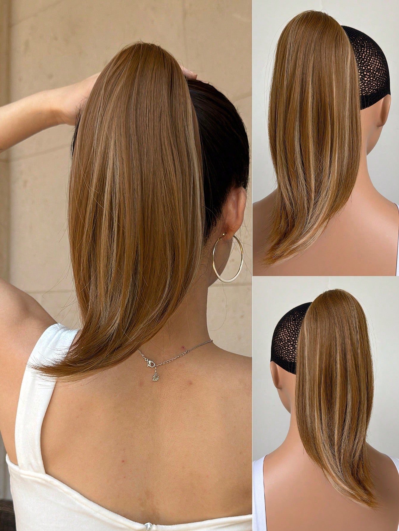 Aplique de Cabelo Rabo de Cavalo com Piranha